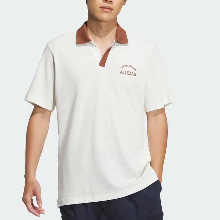 Adidas VERBIAGE POLO TEE Polo Shirt Men's Jade White/Brown-1