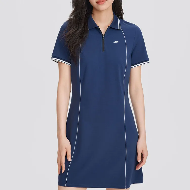 Skechers Short Sleeved Dress Women's Marine Collegiate Blue-2