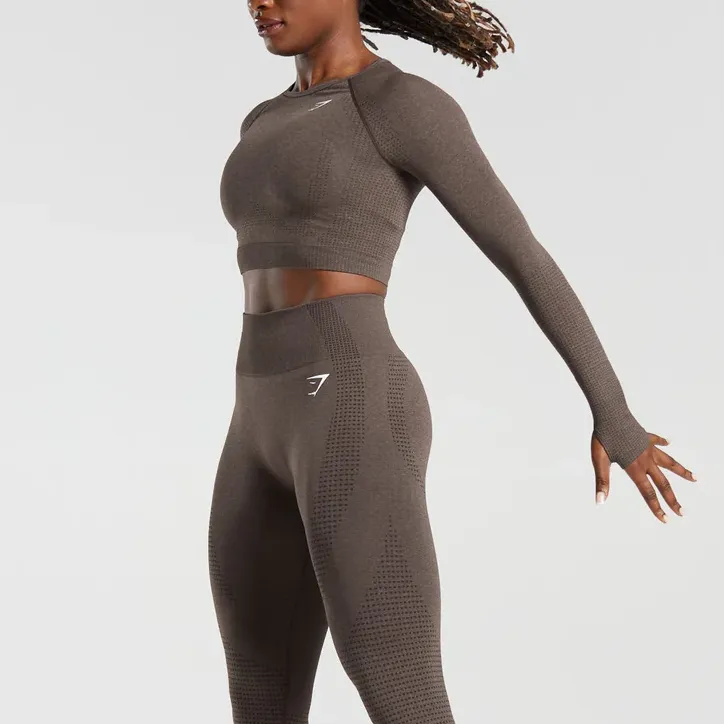 GYMSHARK T Shirt Women's Brown Mud Shale-3