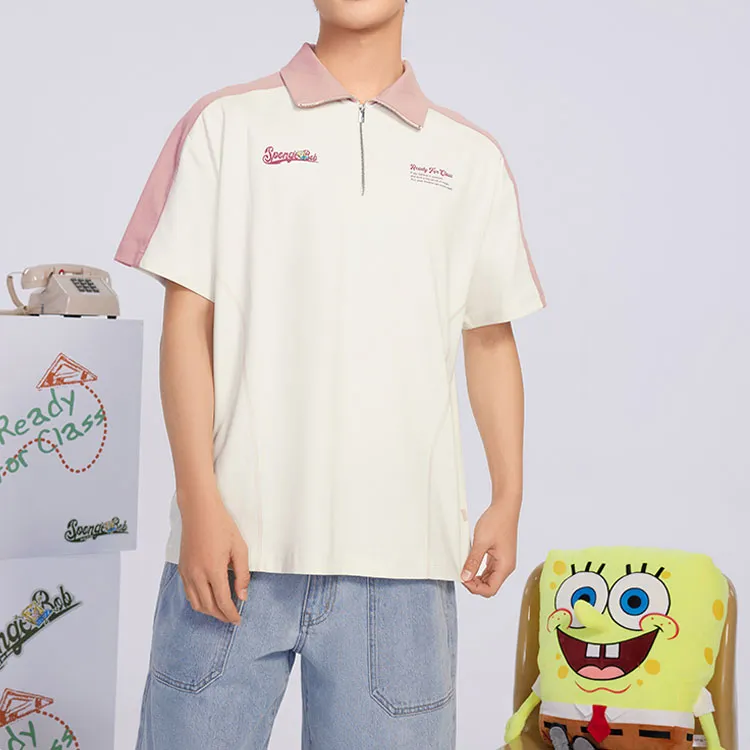 361° x SPONGEBOB SQUAREPANTS T Shirt Unisex Cream White/Premium Powder-2
