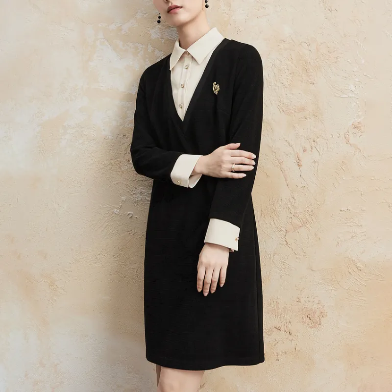 FINITY Long Sleeved Dresses Women's Black-4