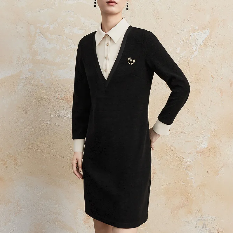 FINITY Long Sleeved Dresses Women's Black-2