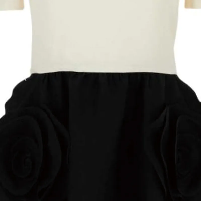 Valentino Crepe Couture Floral Detailed Short-Sleeved Mini Dress-3