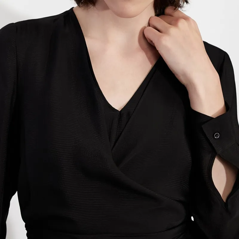 ARMANI EXCHANGE Long Sleeved Dress Women's Black-1