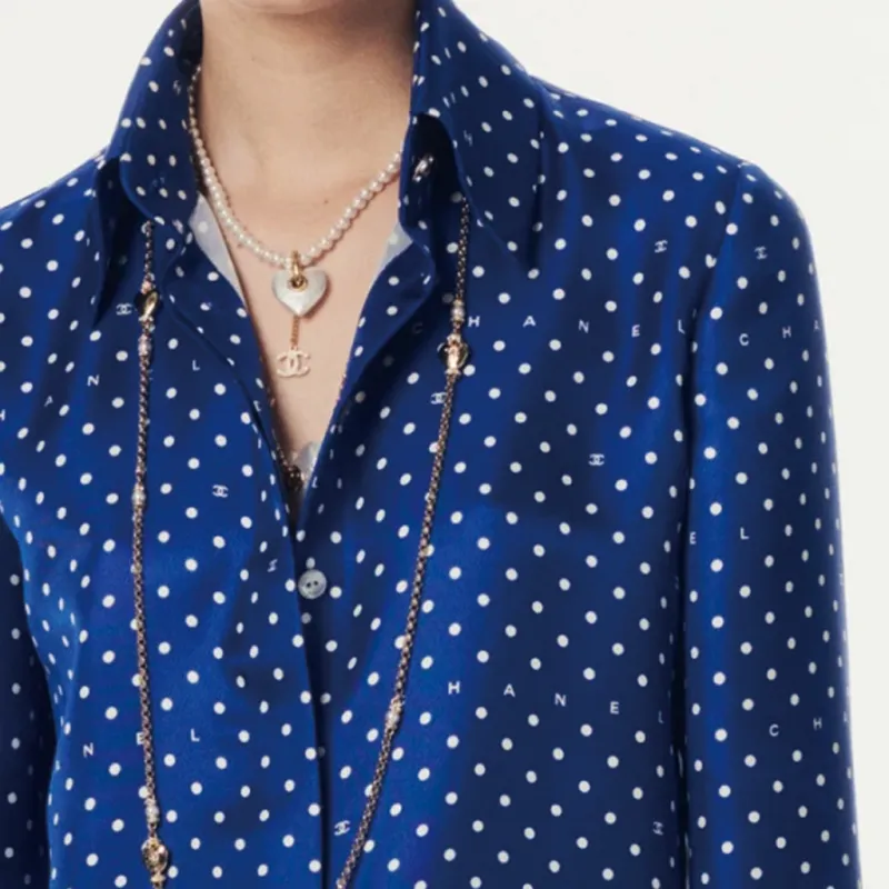 CHANEL 24 New Spring And Summer Arrivals Shirt Women's Blue-3