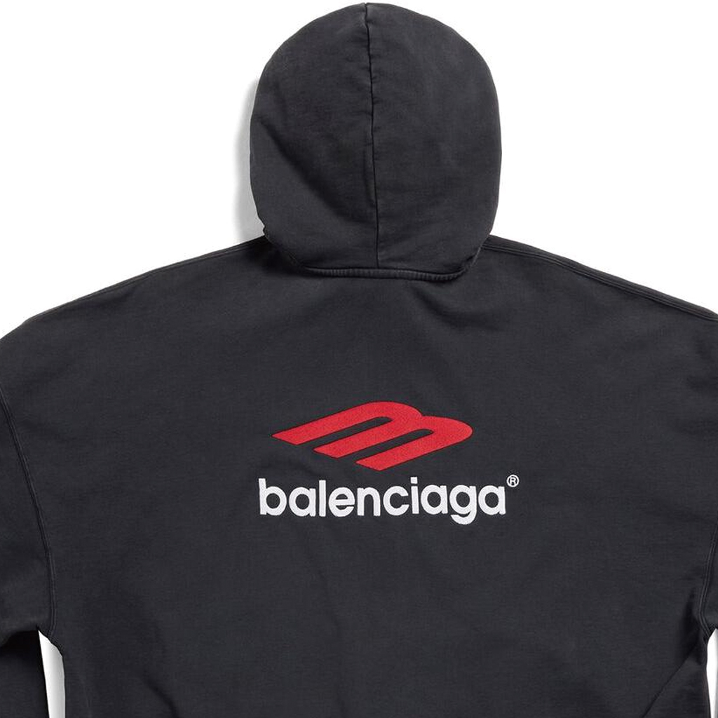 BALENCIAGA 3B スポーツ ロゴ フーディ パーカー ブラック Balenciaga 3b Sports Icon Oversized Hoodie | Saks Fifth Avenue