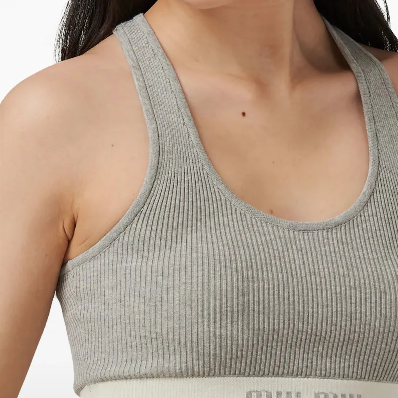 MIU MIU SS24 Tank Top Women's Light Gray-2