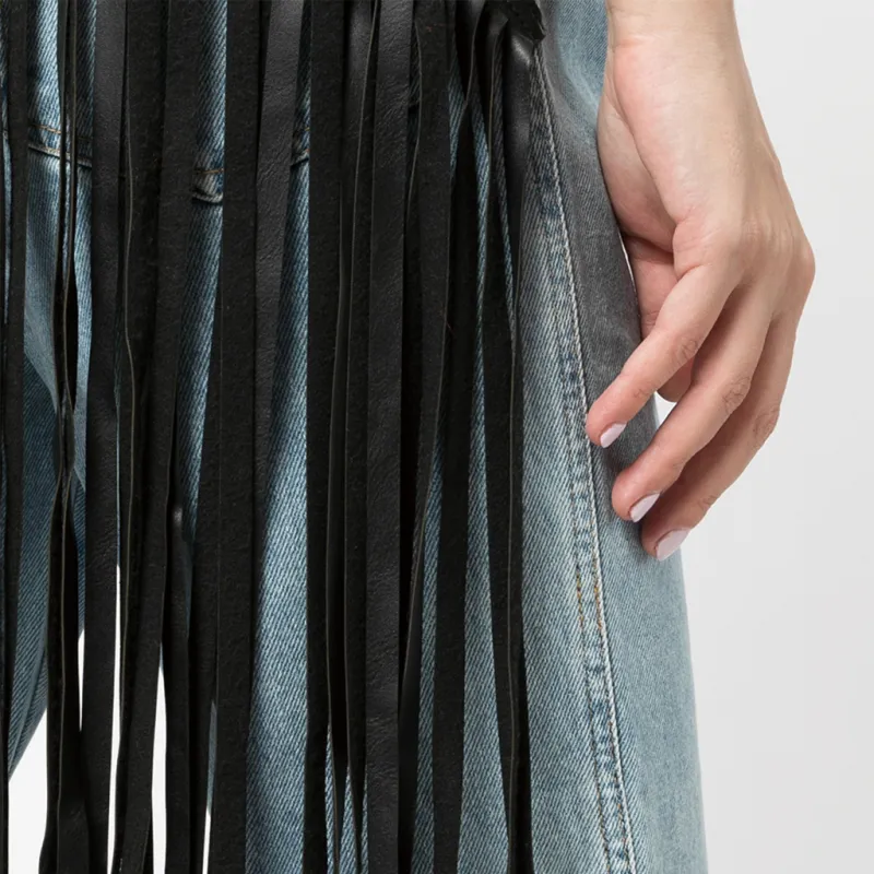 NATASHA ZINKO Fringed Flared Jeans-4