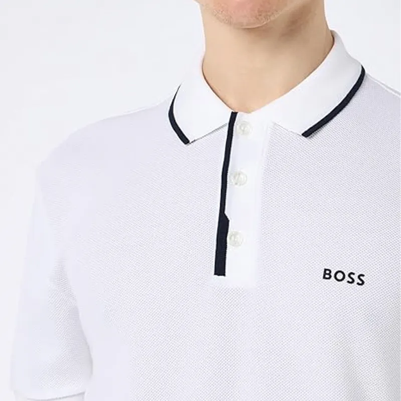 HUGO BOSS Logo print Cotton Polo Shirt-2