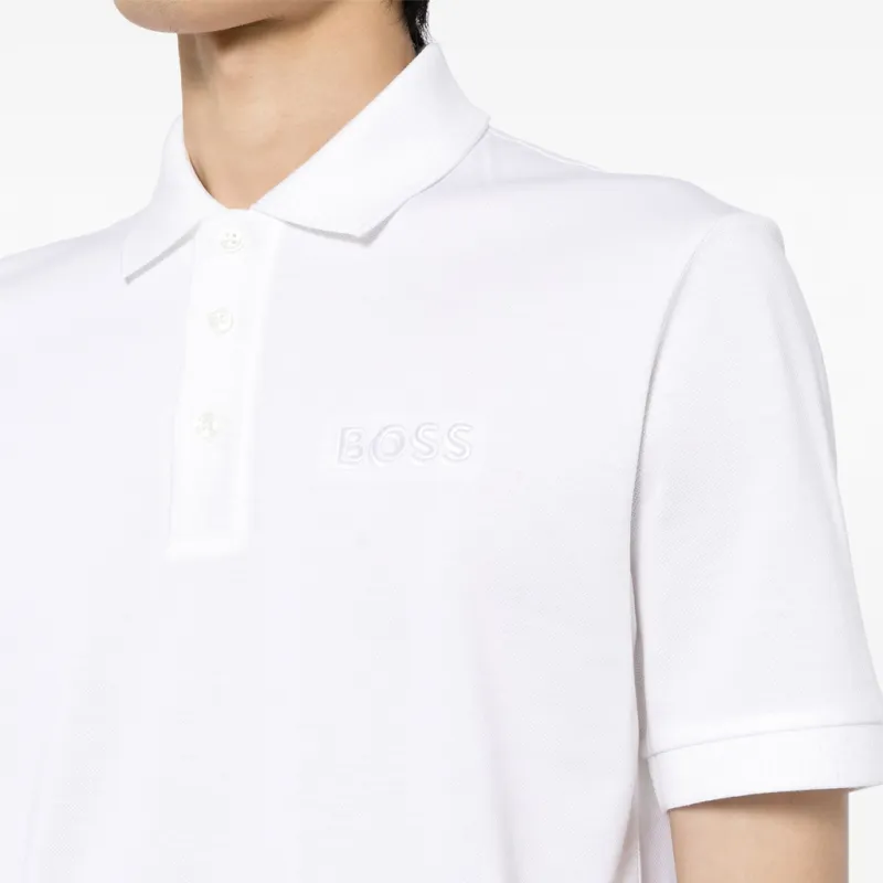 HUGO BOSS Logo Embroidered Short Sleeved Polo Shirt-4