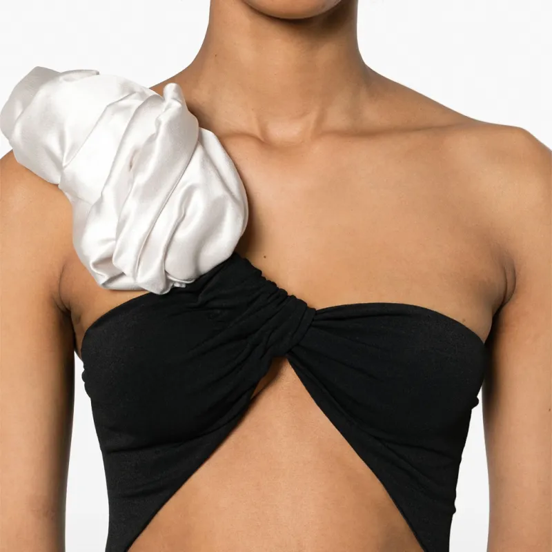 Magda Butrym Floral Appliqué One shoulder Dress-4
