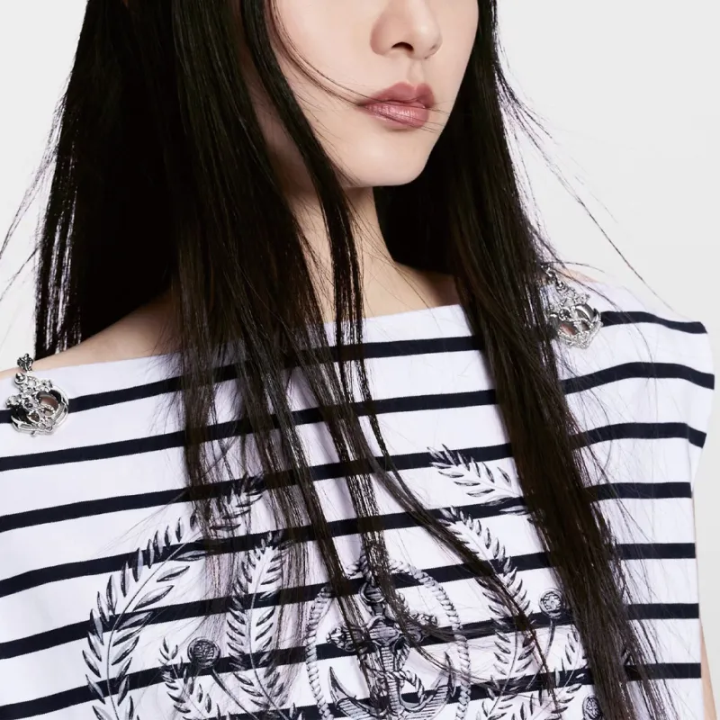LOUIS VUITTON Striped Anchor T Shirt Dress-3