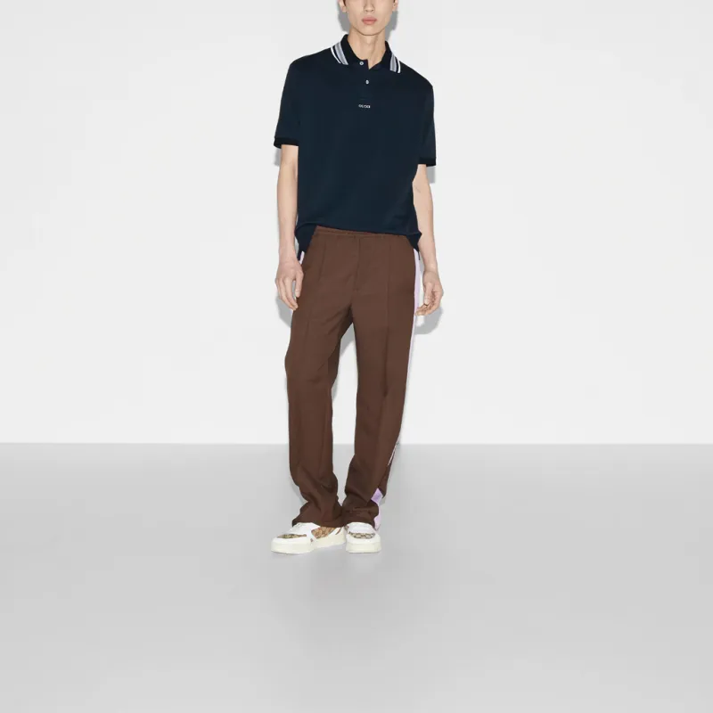 GUCCI Logo embroidered Polo Shirt-1