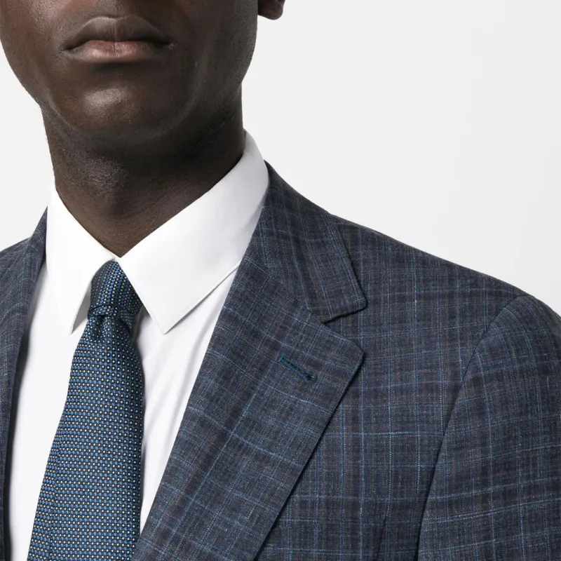 Canali Check pattern Single breasted Suit-4