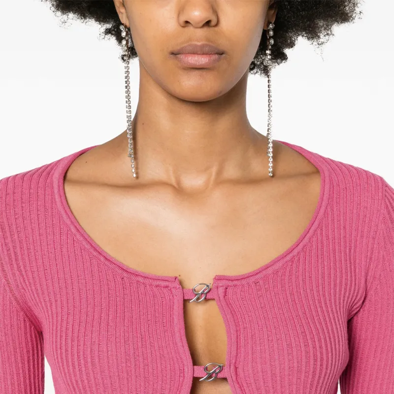 Blumarine Logo plaque Cropped Cardigan-4