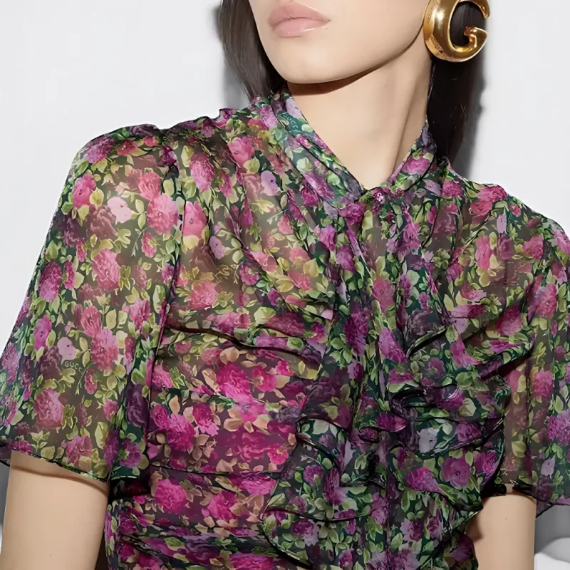 GUCCI FW24 Short-Sleeved Dresses Women's Multicolor-5