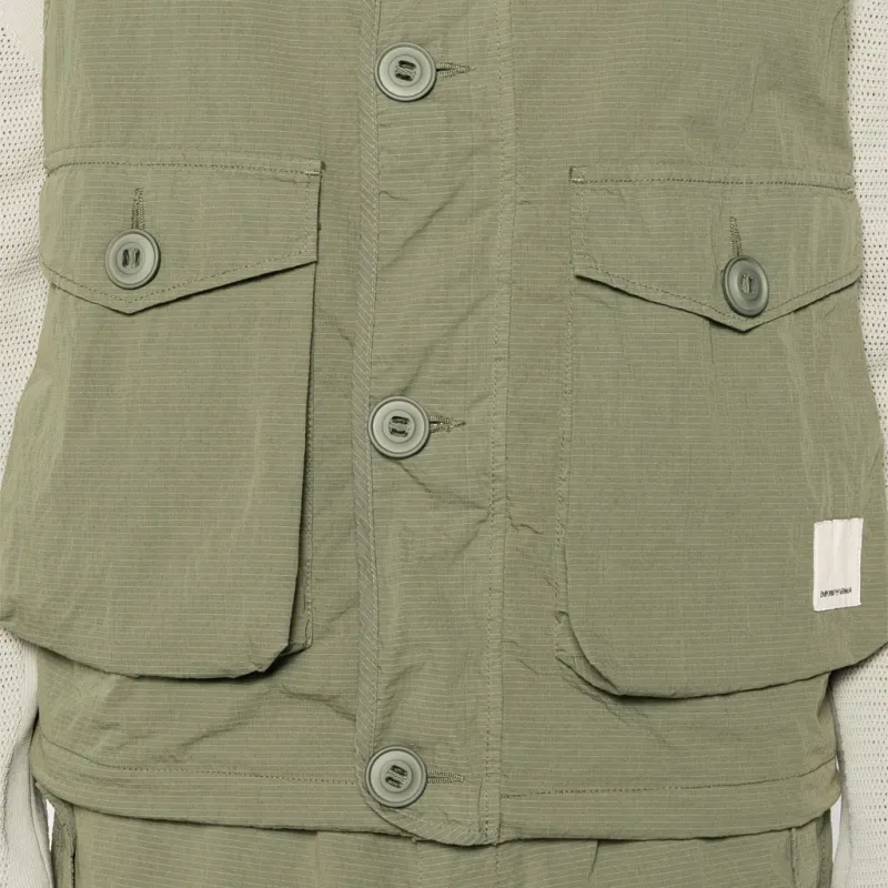 EMPORIO ARMANI Drawstring Ripstop Hooded Jacket-4