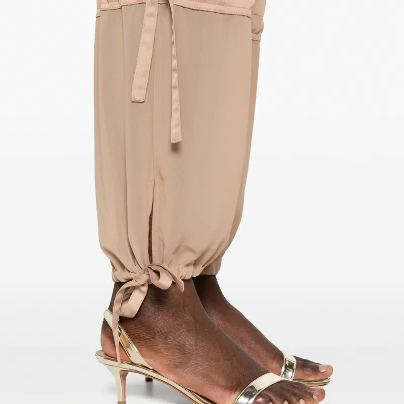 PINKO Georgette Crepe Mid Rise Cargo Trousers-4