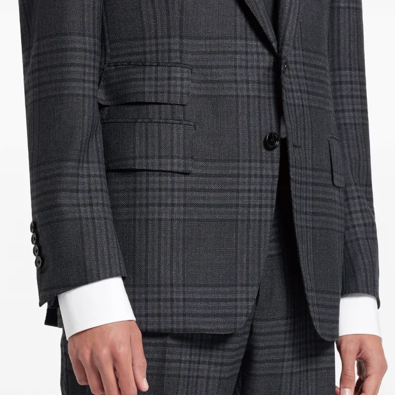 TOM FORD Check pattern Single breasted Suit-4