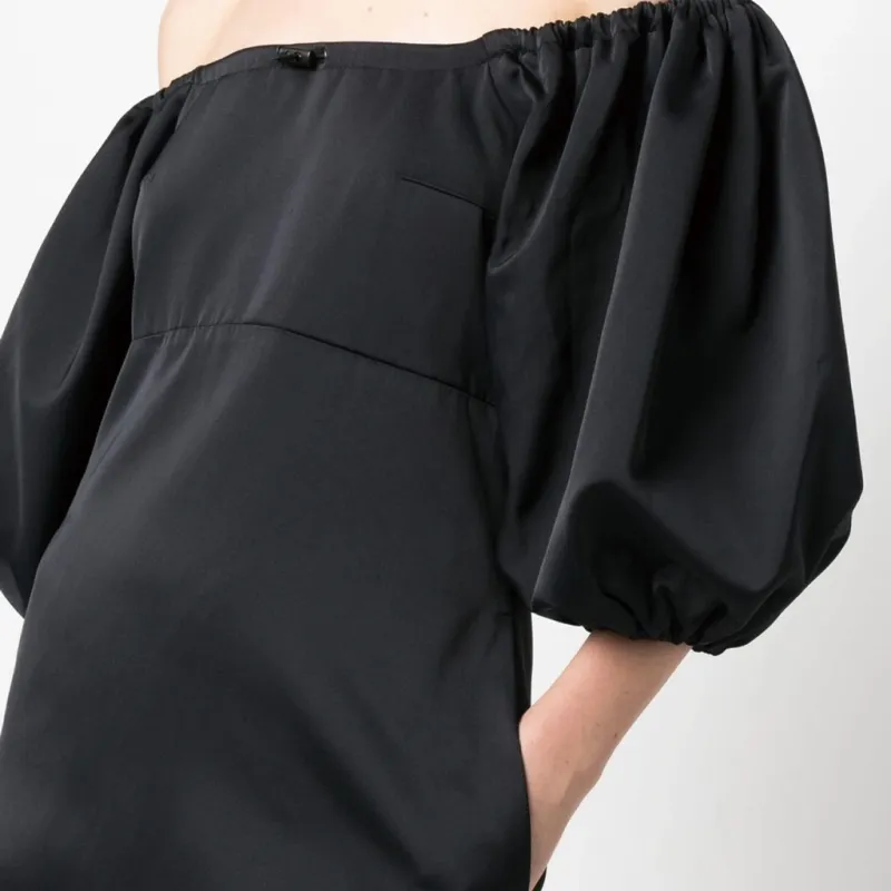 Patou Puff sleeve Bardot Mini Dress-4
