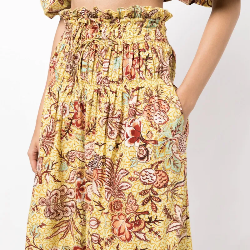 Ulla Johnson Acacia Calla Lily print Midi Skirt-3
