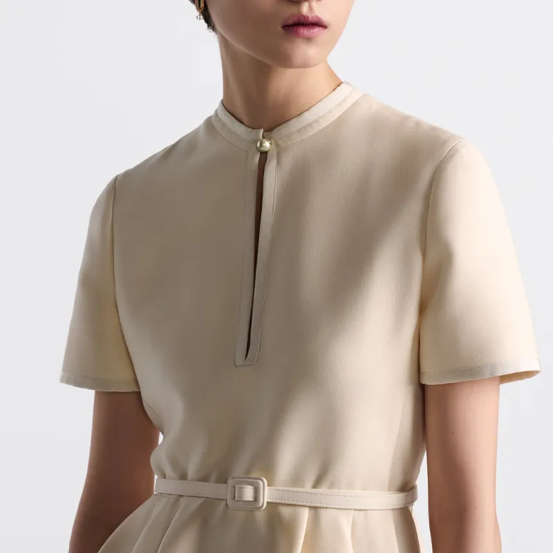 DIOR Belted Short-Sleeved Dress-5