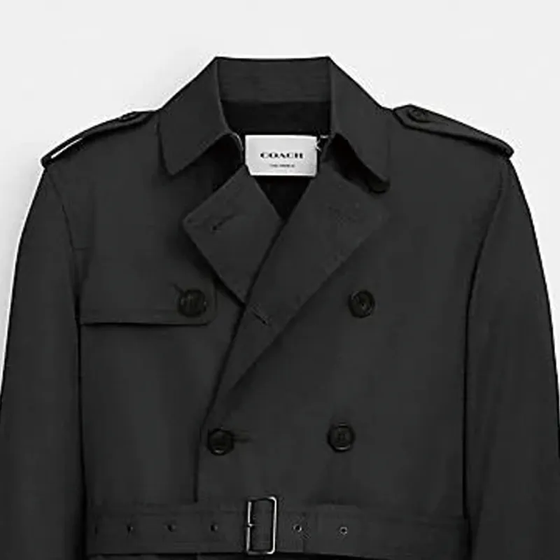 COACH Trench Coats Men Black-5