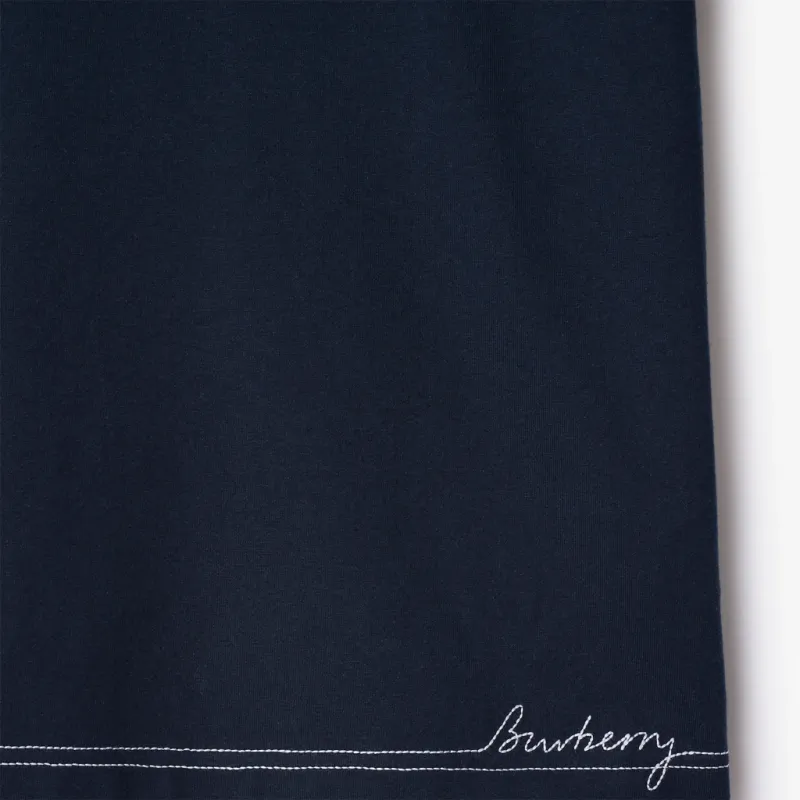 Burberry Contrast stitching Cotton T shirt-5