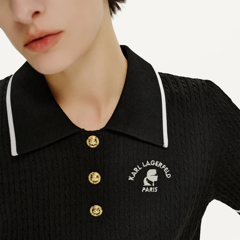 KARL LAGERFELD SS24 Polo Shirt Women's Black-5