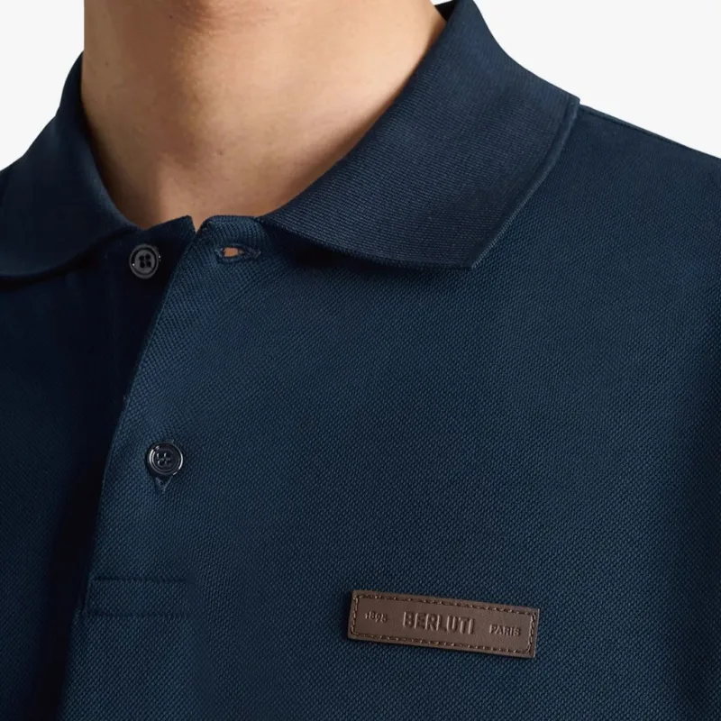 BERLUTI FW23 Polo Shirt Men's Atlantic Blue Color-4