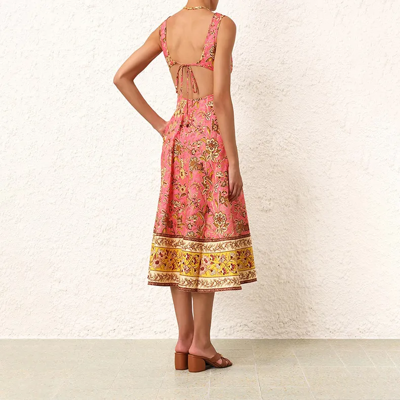 Zimmermann SS24 Sleeveless Dress Women's Pink-3