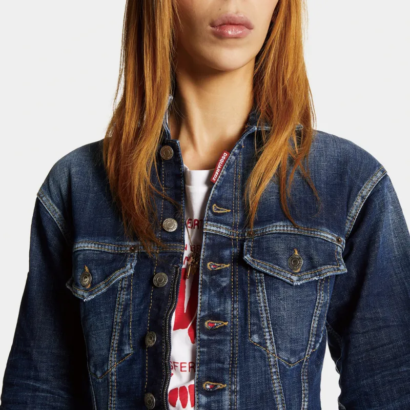 DSQUARED 2 Distressed Mini Denim Dress-5