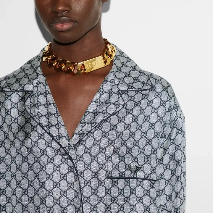 GUCCI GG-print Silk Shirt-5