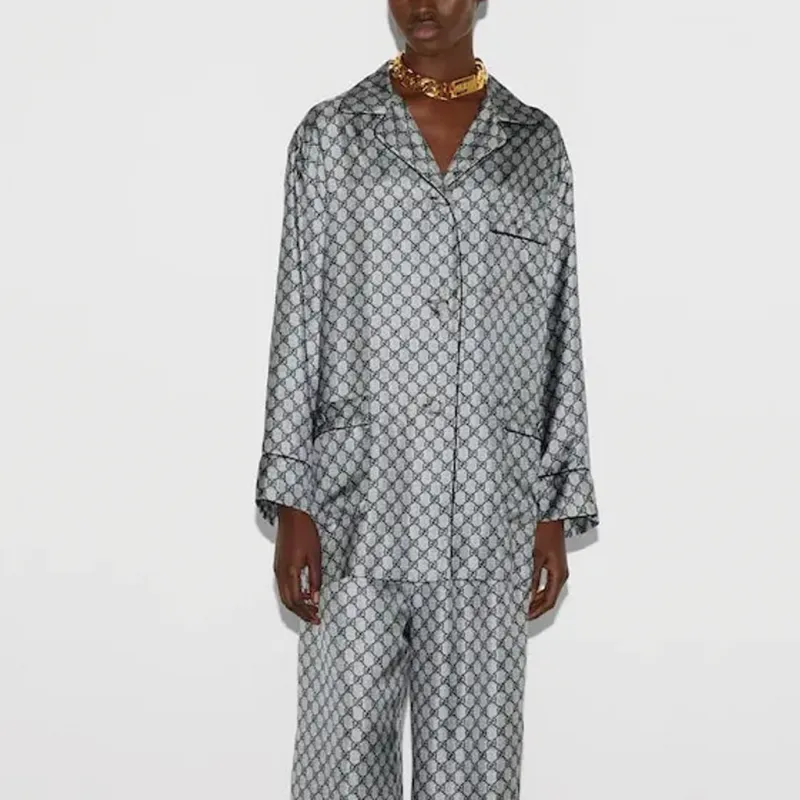 GUCCI GG-print Silk Shirt-1