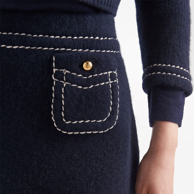 PRADA Casual Short Skirts Women's Navy-4