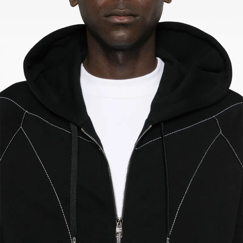Alexander McQueen Contrast Stitched Zipped Hooded Jacket-4