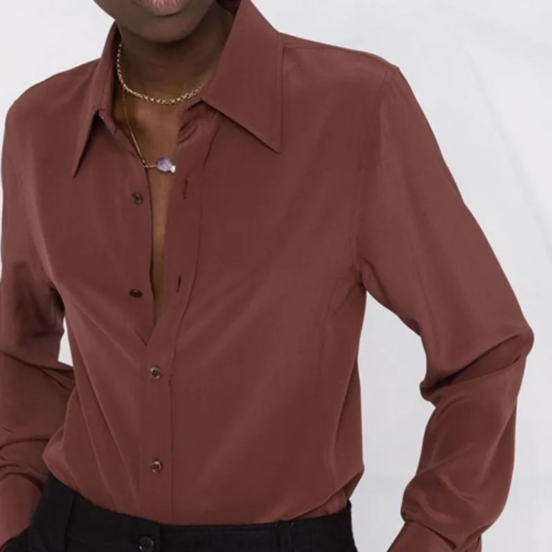 SAINT LAURENT Shirts Women's Reddish Umber-3
