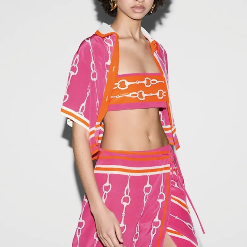 GUCCI Lido SS24 Crop Tops Women's Multicolor-4