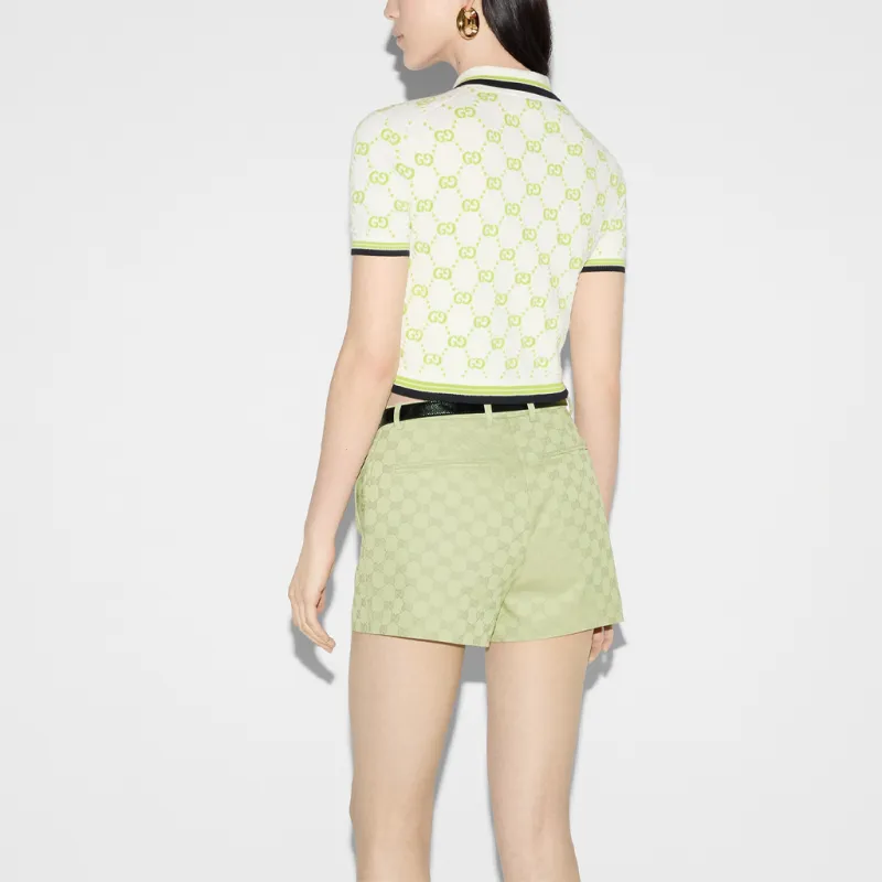 GUCCI FW24 Polo Shirt Women's Lemon Green-2