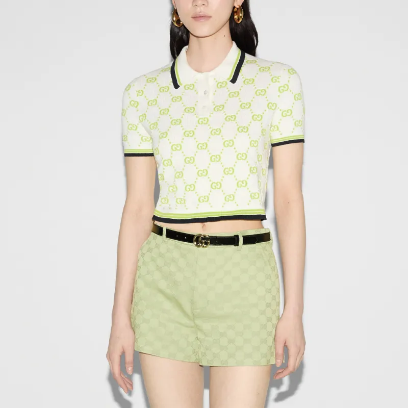 GUCCI FW24 Polo Shirt Women's Lemon Green-1