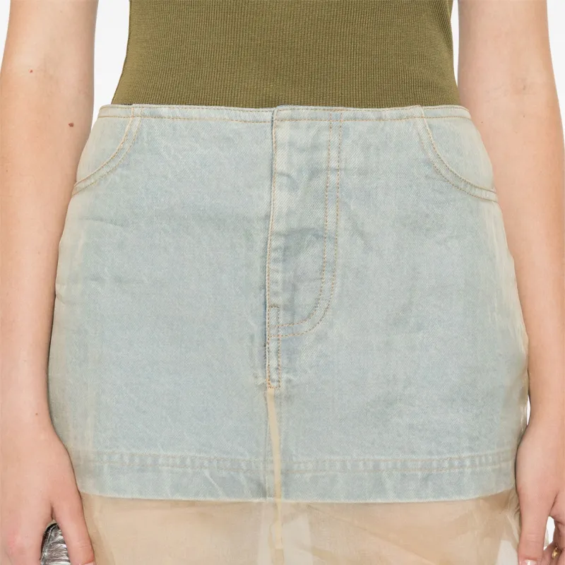 Christopher Esber Layered Denim Miniskirt-4