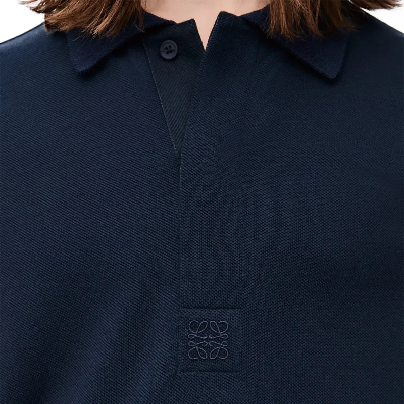 LOEWE Anagram Embroidered Polo Shirt-4