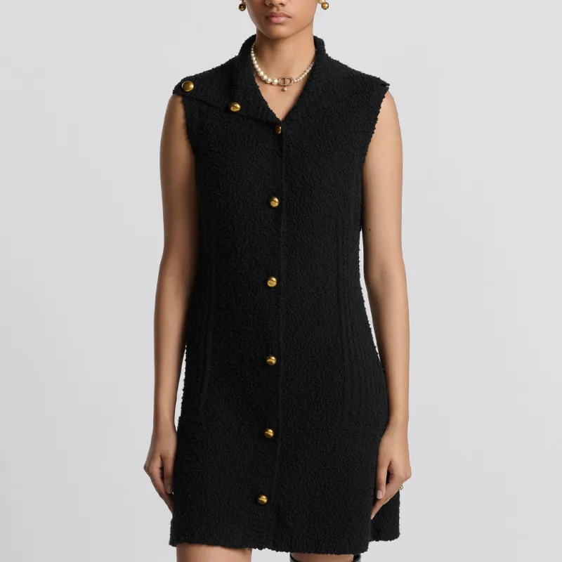 DIOR FW24 Sleeveless Dress Women's Black-3