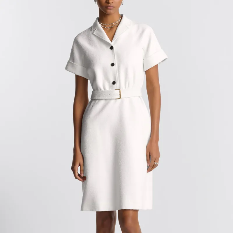DIOR FW24 Short Sleeved Dress Women's White-3
