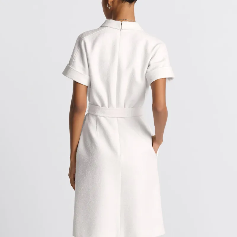 DIOR FW24 Short Sleeved Dress Women's White-5