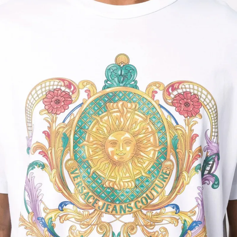 VERSACE JEANS COUTURE Sun print Organic cotton T shirt-4