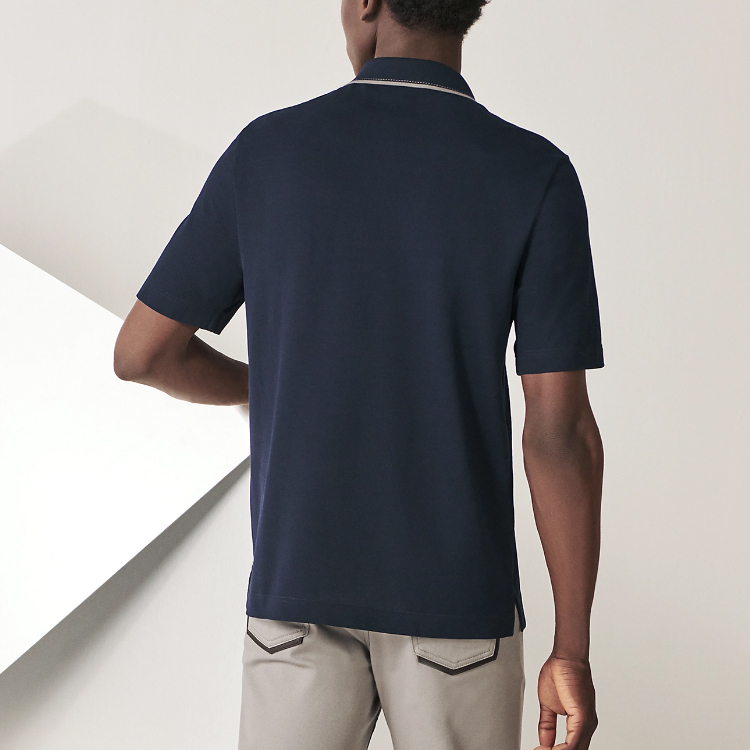 HERMES-PARIS Marine Navy ポロシャツ HERMES-PARIS Marine Navy ポロシャツ