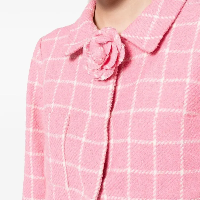 Oscar De La Renta Check pattern Cropped Jacket-5