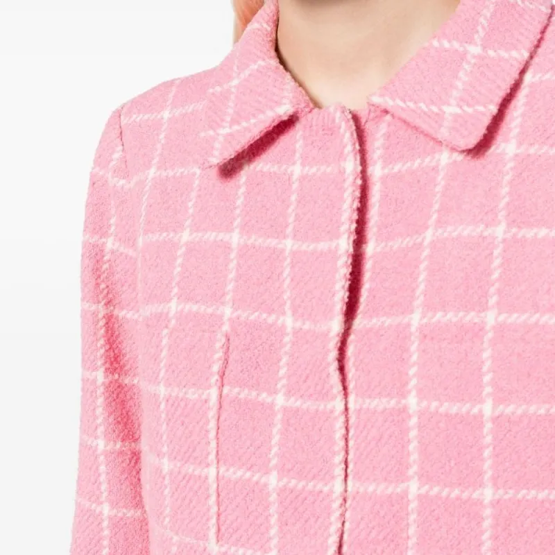 Oscar De La Renta Check pattern Cropped Jacket-4