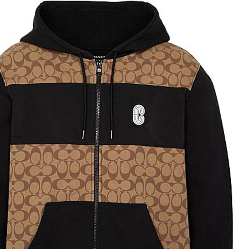 COACH Signature Men Full Zip Hoodie Khaki - POIZON COACH Signature Men Full Zip Hoodie Khaki - POIZON